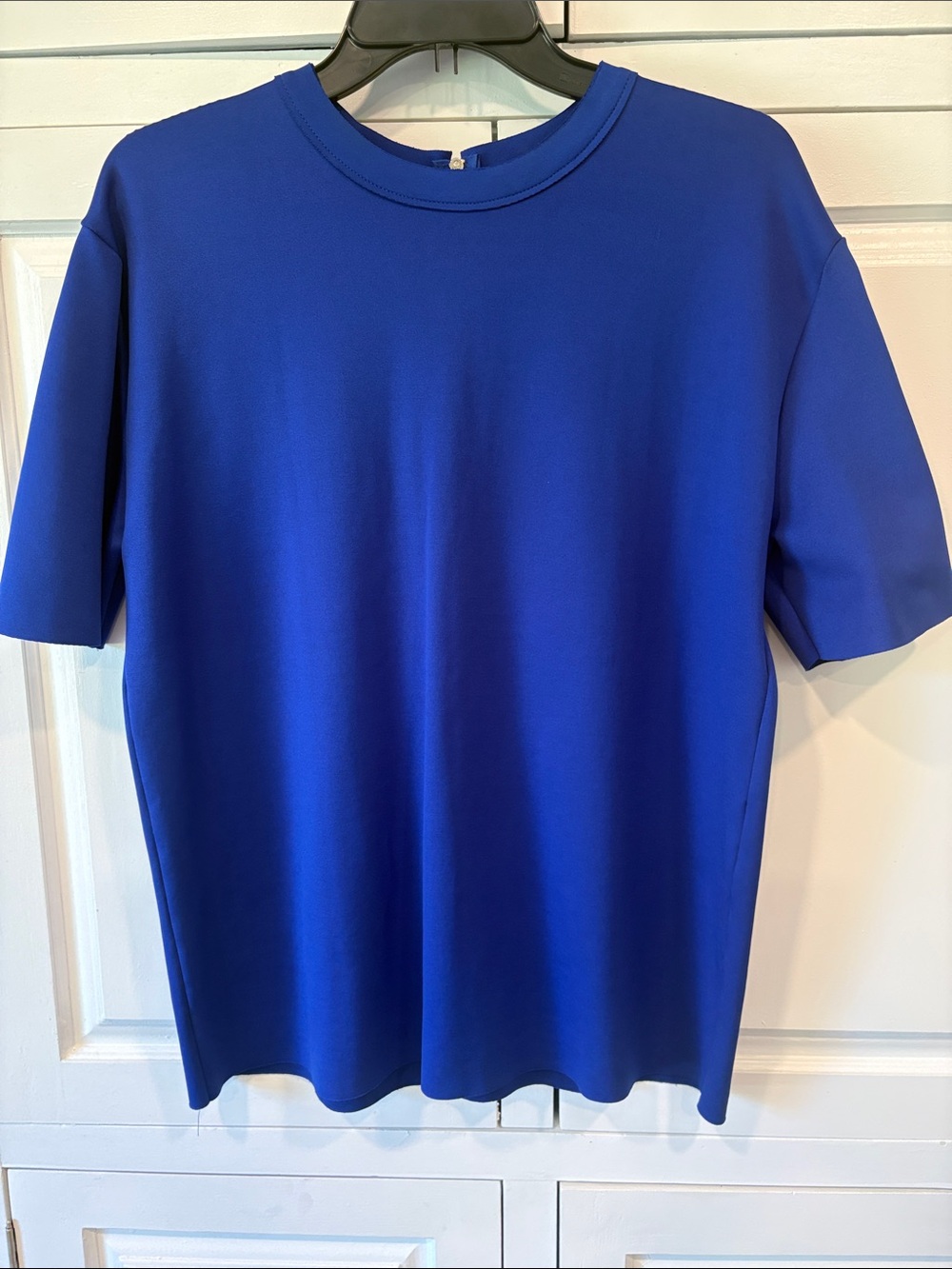 Zara like new electric blue crew neck scuba tee